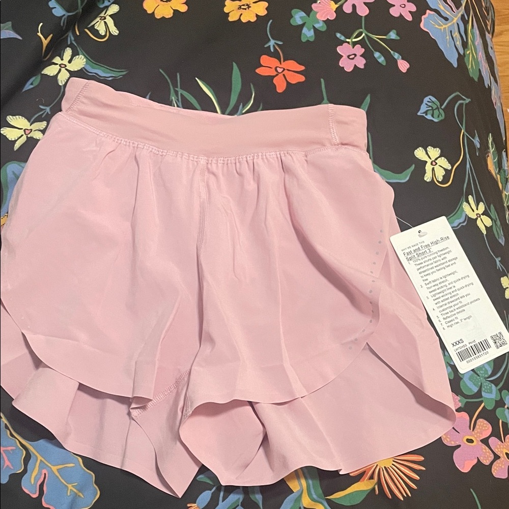 lululemon athletica Light Pink Layered Running Shorts xxxs fast and free